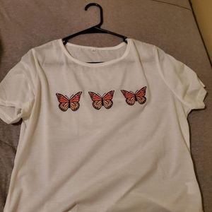 Butterfly see through crop top *READ DESCRIPTION*